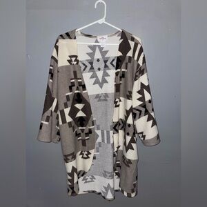 Women’s Long Aztec Pattern Cardigan